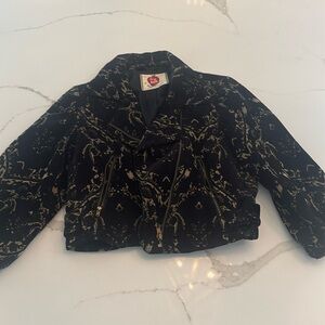 Free People brocade cropped moto jacket 
Gold zipper
Brocade
Great condition